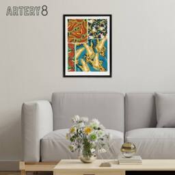 "Artery8 Vintage Butterflies Bright Pattern Framed Canvas Wall Art Print Seguy - Size: W12"" x H16""" - thumbnail 3