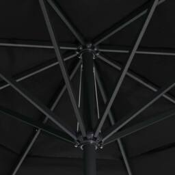 Berkfield Home Outdoor Parasol with Aluminium Pole 600 cm Black - thumbnail 5