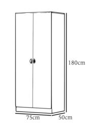 FWStyle Esher 2 Door Wardrobe Grey & Oak Double Wardrobe (H) 180 (W) 75 (D) 40cm - thumbnail 5