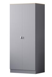 FWStyle Esher 2 Door Wardrobe Grey & Oak Double Wardrobe (H) 180 (W) 75 (D) 40cm