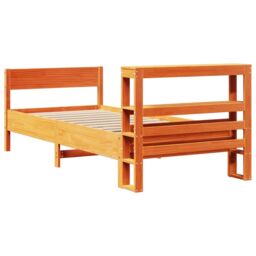 Berkfield Home Bed Frame without Mattress Wax Brown 75x190 cm Small Single Solid Wood Pine - thumbnail 6