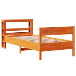 Berkfield Home Bed Frame without Mattress Wax Brown 75x190 cm Small Single Solid Wood Pine - thumbnail 3