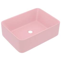 Berkfield Home Luxury Wash Basin Matt Pink 41x30x12 cm Ceramic - Size: 41 x 30 x 12 cm - thumbnail 1