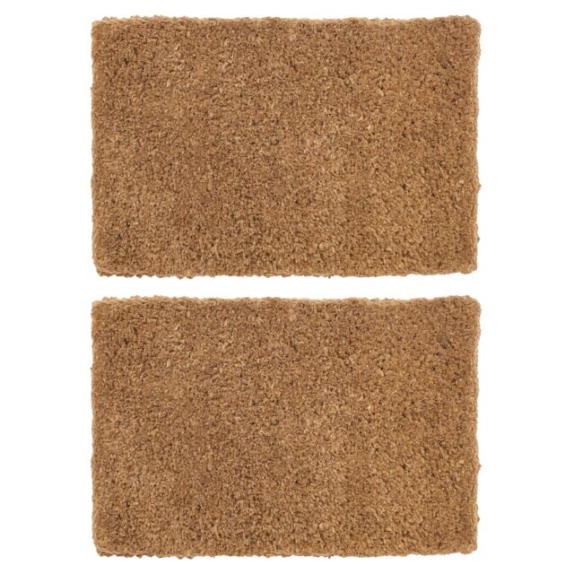 Nicola Spring Premium Handmade Coir Door Mats - 60 x 40cm - Set of 2 in Brown - Size: 40 cm x 60 cm - image 1