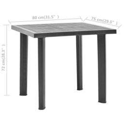 EONLION Large Black Square Garden Plastic Table Patio Deck Side Snack Outdoor Furniture - thumbnail 2