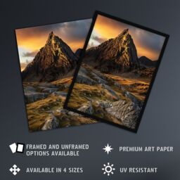 "Artery8 Tryfan Mountain Peak Summit Snowdonia Wales Framed Art Print in Brown - Size: W12"" x H16""" - thumbnail 2