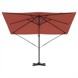 Berkfield Home Cantilever Roma Parasol Terracotta 286x285x265 cm Aluminium in Red - Size: 286 x 285 x 265 cm - thumbnail 5