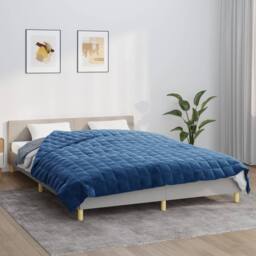 Berkfield Home Weighted Blanket Blue 200x230 cm 13 kg Fabric - thumbnail 1
