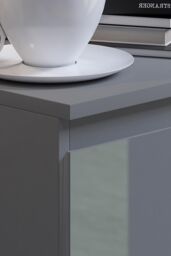 FWStyle 4 Drawer Gloss Chest Of Drawers Bedroom Storage Tall Slim Design in Grey - thumbnail 2