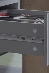 FWStyle 4 Drawer Gloss Chest Of Drawers Bedroom Storage Tall Slim Design in Grey - thumbnail 4