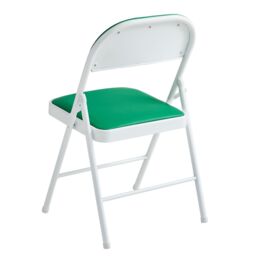 MCC Direct Set of 6 Folding Dining Chairs with Metal Frame & Padded Seats in Green - thumbnail 4