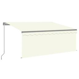 Berkfield Home Manual Retractable Awning with Blind 3.5x2.5m Cream in Beige - thumbnail 2