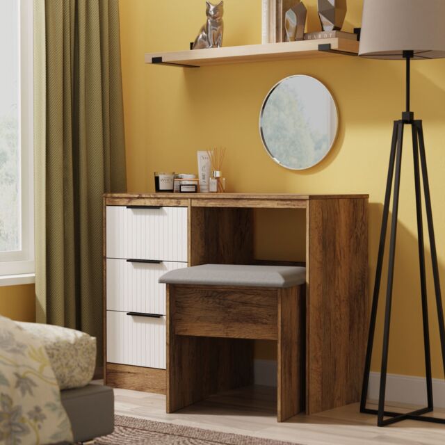 Ready Assembled 2 U Denver 3 Drawer Vanity (Ready Assembled) in Dark Brown - image 1