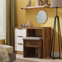 Ready Assembled 2 U Denver 3 Drawer Vanity (Ready Assembled) in Dark Brown - thumbnail 1