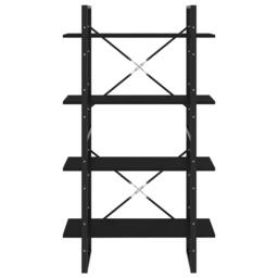 Berkfield Home 4-Tier Book Cabinet Black 80x30x140 cm Engineered Wood - Size: 80 x 30 x 140 cm - thumbnail 5