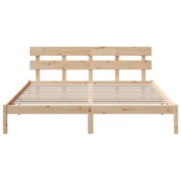 Berkfield Home Pine Wood Bed Frame Natural Wood Solid Pine wood 180 x 200 cm in Brown - thumbnail 6