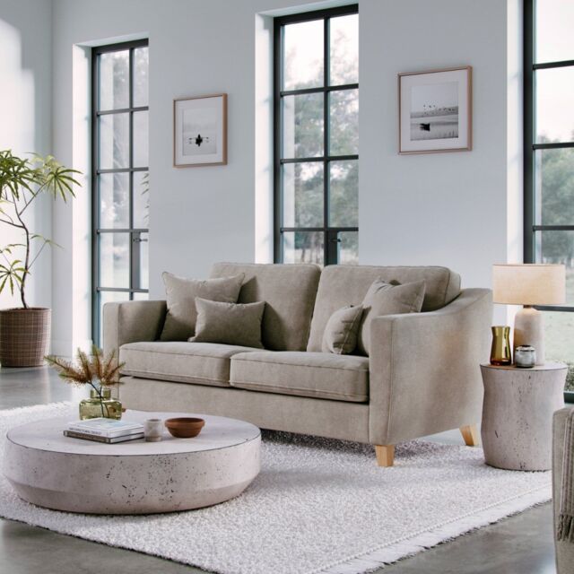 The Great Sofa Company Jackson 3 Seater Chenille Sofa in Stone - image 1
