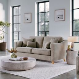 The Great Sofa Company Jackson 3 Seater Chenille Sofa in Stone - thumbnail 1