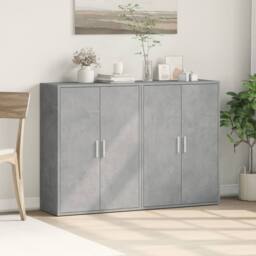 Berkfield Home Sideboards 2 pcs Concrete Grey 60x31x84 cm Engineered Wood - Size: 60 x 31 x 84 cm