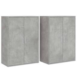 Berkfield Home Sideboards 2 pcs Concrete Grey 60x31x84 cm Engineered Wood - Size: 60 x 31 x 84 cm - thumbnail 3