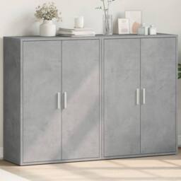 Berkfield Home Sideboards 2 pcs Concrete Grey 60x31x84 cm Engineered Wood - Size: 60 x 31 x 84 cm - thumbnail 2