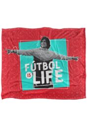 Warner Brothers Ted Lasso 152x127cm Football Silky Touch Super Soft Throw Blanket in White - Size: 152x127 cm - thumbnail 1