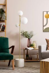 BHS Lighting Terrazzo Forella Brass Floor Lamp in Gold - thumbnail 5