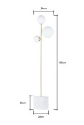 BHS Lighting Terrazzo Forella Brass Floor Lamp in Gold - thumbnail 6