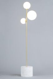 BHS Lighting Terrazzo Forella Brass Floor Lamp in Gold