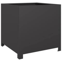 Berkfield Home Durable Garden Planter Black 50x50x50 cm Steel - Size: 50 x 50 x 50 cm - thumbnail 3