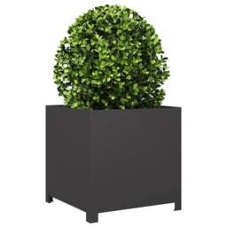 Berkfield Home Durable Garden Planter Black 50x50x50 cm Steel - Size: 50 x 50 x 50 cm - thumbnail 1