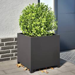 Berkfield Home Durable Garden Planter Black 50x50x50 cm Steel - Size: 50 x 50 x 50 cm - thumbnail 2
