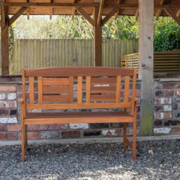 Samuel Alexander Hawkshead 2 Seater Outdoor Wooden Garden Patio Bench in Brown - thumbnail 6