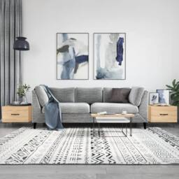 Berkfield Home Decorative Coffee Tables 2 pcs Sonoma Oak 50x50x40 cm Engineered Wood in Light Tan - Size: 50 x 50 x 40 cm - thumbnail 2
