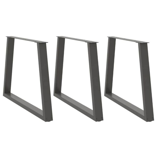 Berkfield Home Dining Table Legs V-Shape 3 pcs Anthracite 100x(72-73.3) cm Steel in Black - image 1