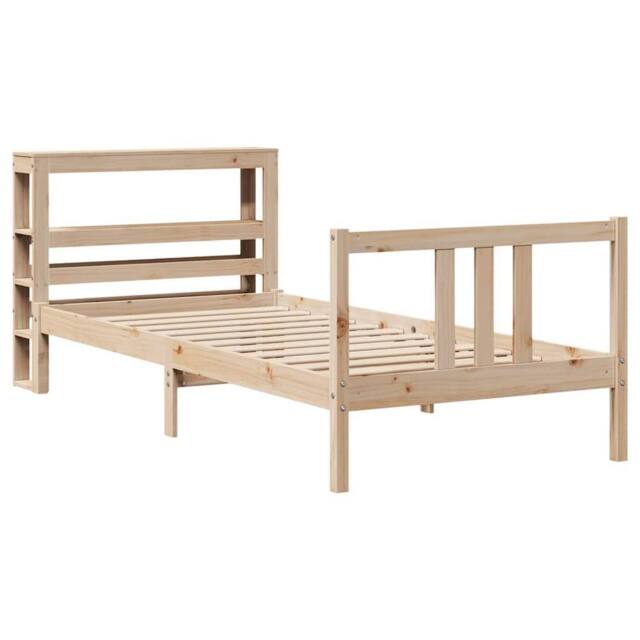 Berkfield Home Beautiful Bed Frame with Headboard without Mattress 90x190 cm Single in Light Brown - image 1