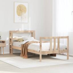 Berkfield Home Beautiful Bed Frame with Headboard without Mattress 90x190 cm Single in Light Brown - thumbnail 2
