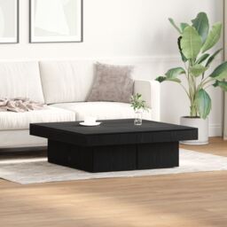 Berkfield Home Black Oak Coffee Table 90x90x28 cm Made from Engineered Wood - Size: 90 x 90 x 28 cm