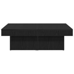 Berkfield Home Black Oak Coffee Table 90x90x28 cm Made from Engineered Wood - Size: 90 x 90 x 28 cm - thumbnail 5