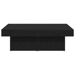Berkfield Home Black Oak Coffee Table 90x90x28 cm Made from Engineered Wood - Size: 90 x 90 x 28 cm - thumbnail 6