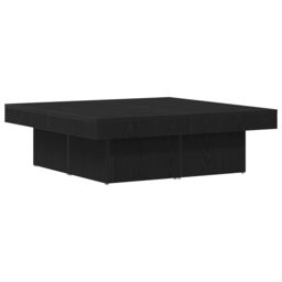 Berkfield Home Black Oak Coffee Table 90x90x28 cm Made from Engineered Wood - Size: 90 x 90 x 28 cm - thumbnail 7
