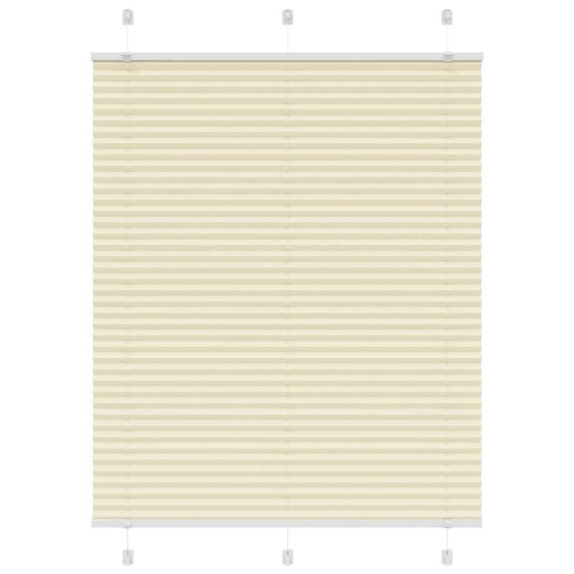 Berkfield Home Pleated Blind Cream 105x100 cm Fabric Width 104.4 cm Polyester - image 1