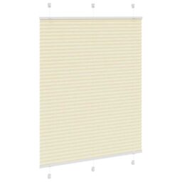 Berkfield Home Pleated Blind Cream 105x100 cm Fabric Width 104.4 cm Polyester - thumbnail 3