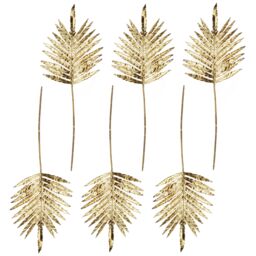 Leaf Pack of 6 x 95cm Gold Palm - Size: 6 x 95 cm - thumbnail 1
