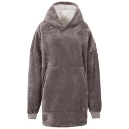 Trespass Women's Cosiness Oversized Hoodie Blanket in Grey - thumbnail 1