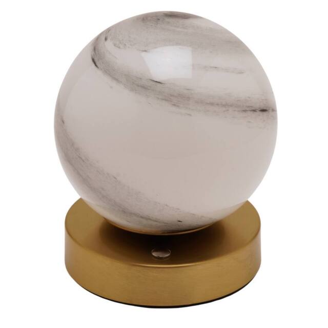 Hestia Marbled Glass Bronze Ball USB LED Touch Table Lamp in Gold - image 1