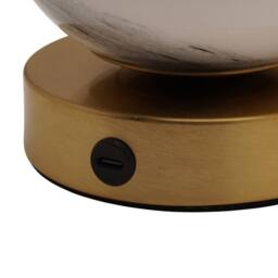 Hestia Marbled Glass Bronze Ball USB LED Touch Table Lamp in Gold - thumbnail 6
