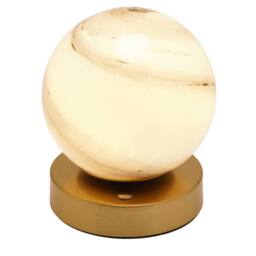 Hestia Marbled Glass Bronze Ball USB LED Touch Table Lamp in Gold - thumbnail 2