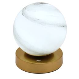 Hestia Marbled Glass Bronze Ball USB LED Touch Table Lamp in Gold - thumbnail 3