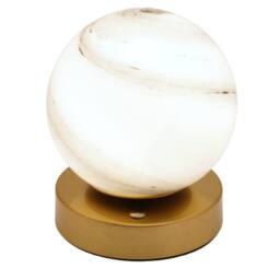 Hestia Marbled Glass Bronze Ball USB LED Touch Table Lamp in Gold - thumbnail 4